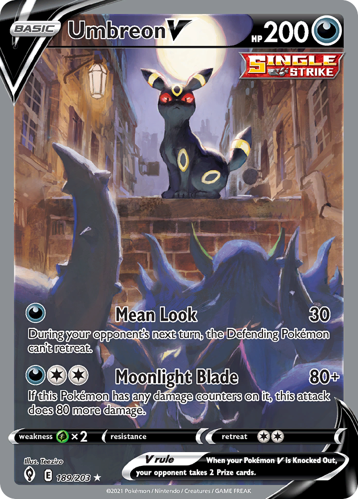 Umbreon V, Evolving Skies #189, front